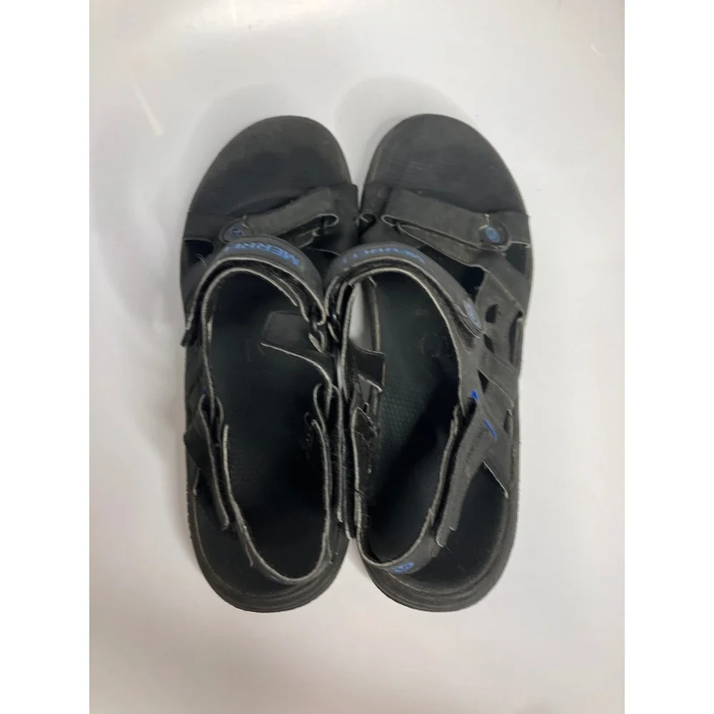 Merrell Performance Sandals Mens 12 Black Blue Good Strappy Air Cushion J289823C